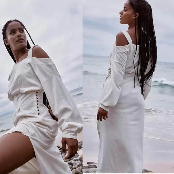 Free People Ibiza Midi Dress in Ivory Size Small NWT $98 - Picture 1 of 13